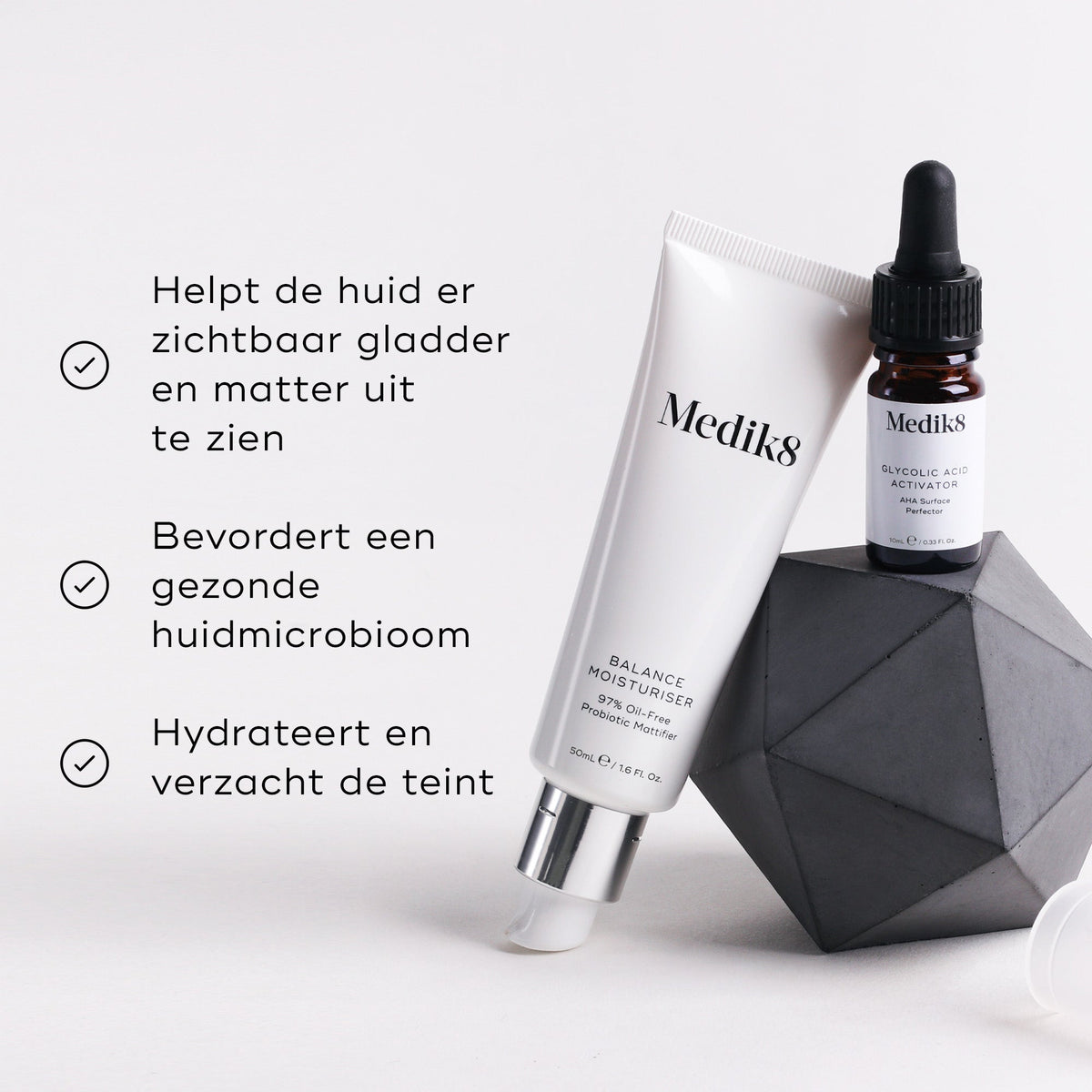 Medik8 Balance Moisturiser & Glycolic Acid Activator benefici