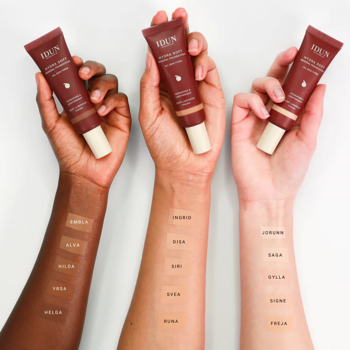 IDUN Minerals Hydrasoft Mineral Foundation colori