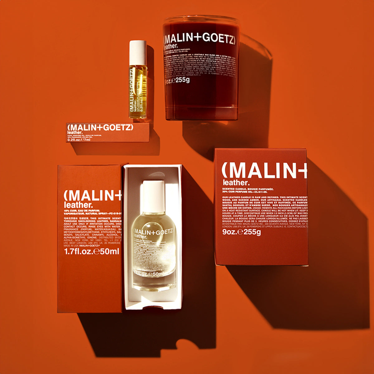 Malin+Goetz leather candela profumata e leather profumo e campione