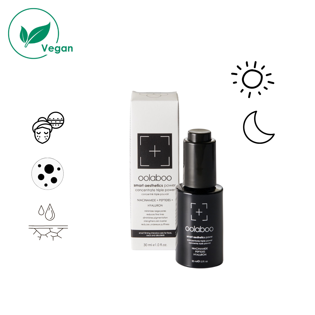 Oolaboo Smart Aesthetics Triple Power 30 ml con icone vegan e di efficacia