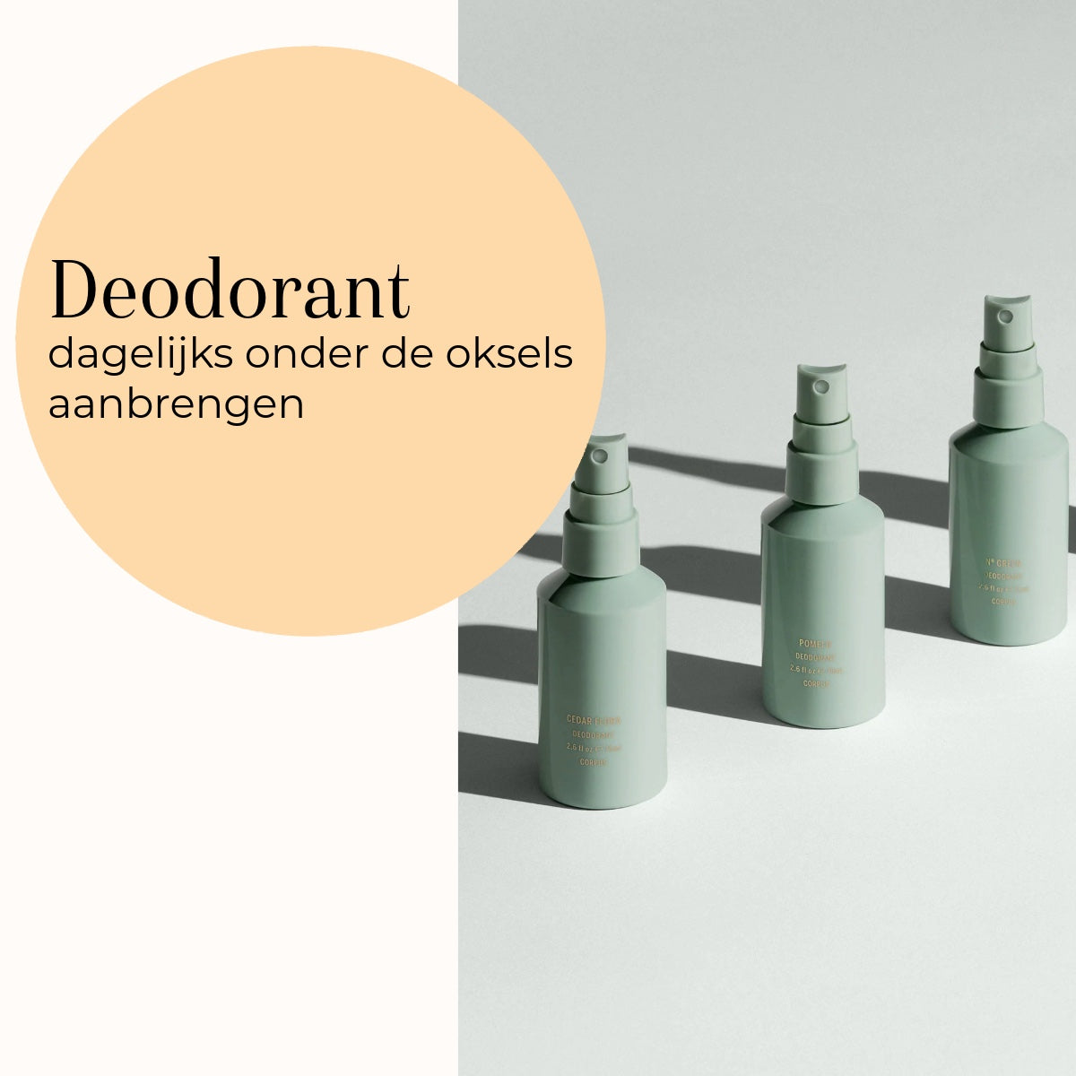 Corpus Naturals Deodorant Spray utilizzo: ogni giorno sotto le ascelle