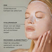 Medik8 Ultimate Recovery Bio-Cellulose Mask modella con maschera e ingredienti