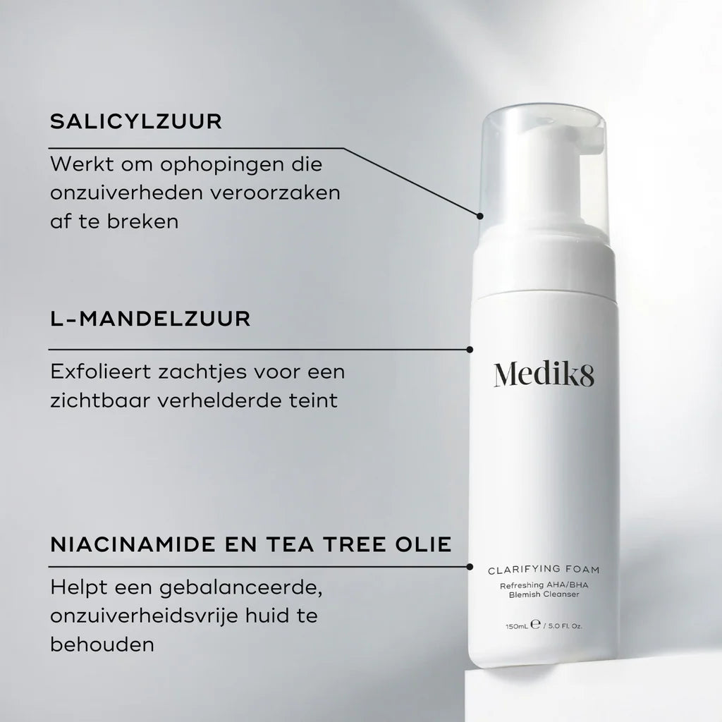 Medik8 Clarifying Foam ingredienti acido salicilico e olio di tea tree