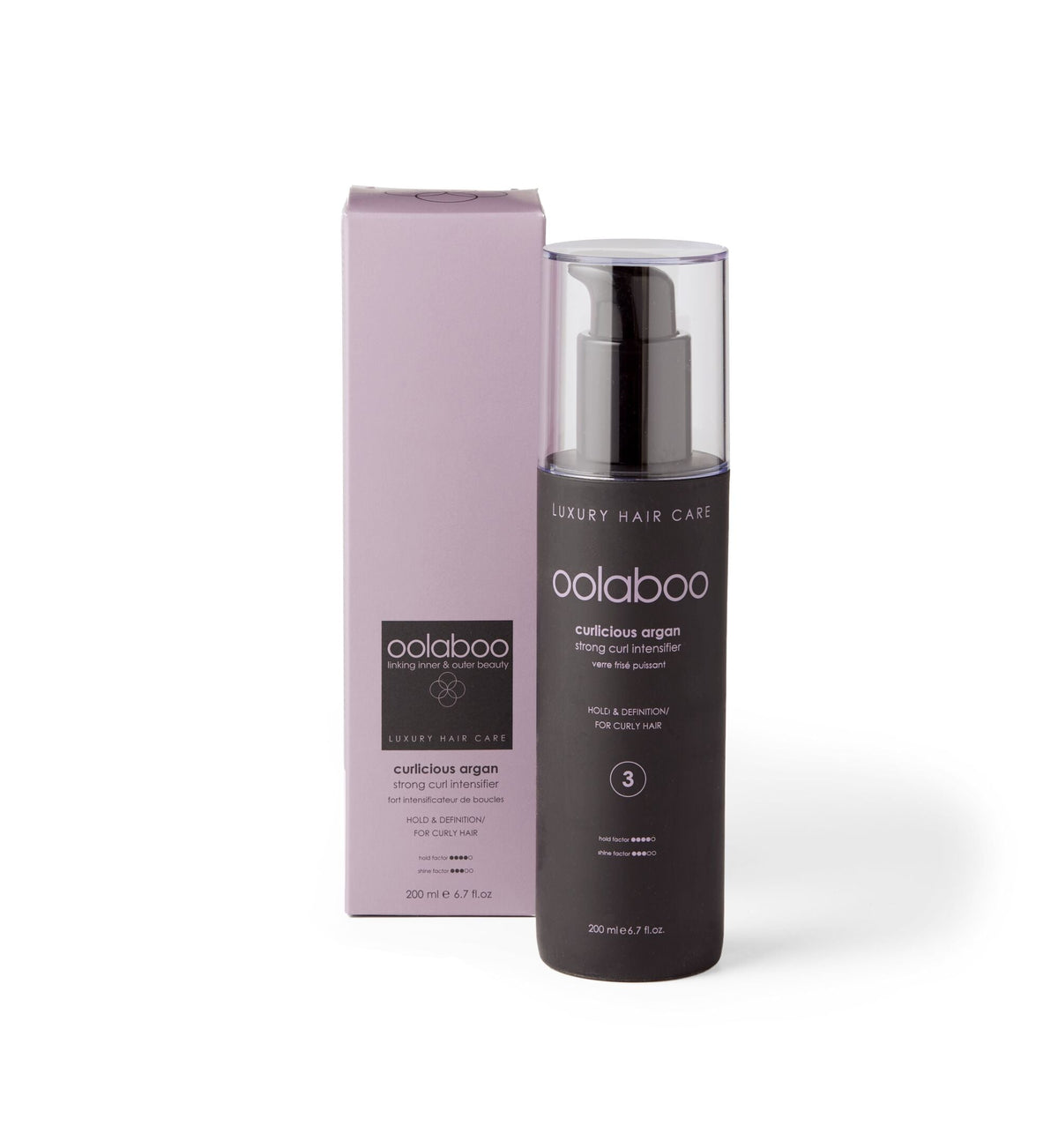 Oolaboo Curlicious Strong Curl Intensifier flacone 200 ml con scatola
