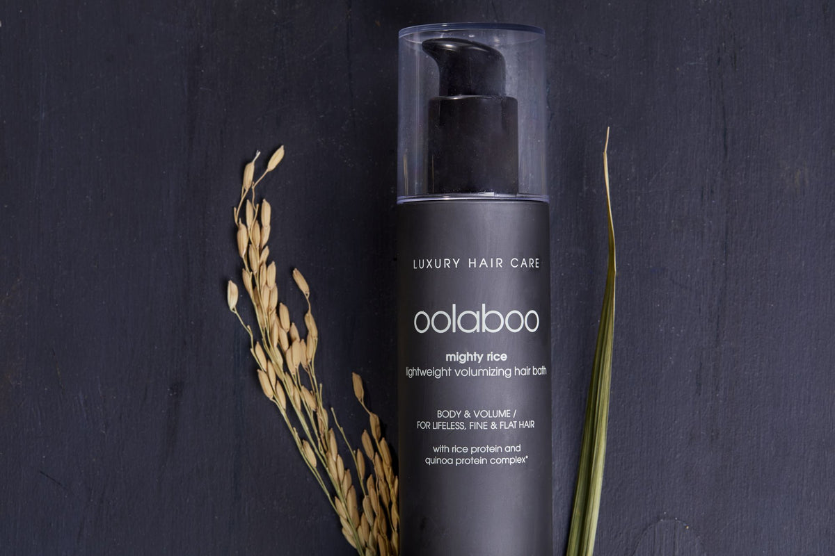 Oolaboo Mighty Rice Volumizing Shampoo con spighe di riso