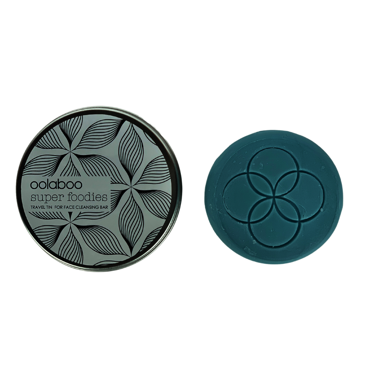 Oolaboo Travel Tin for Face Cleansing Bar con sapone blu