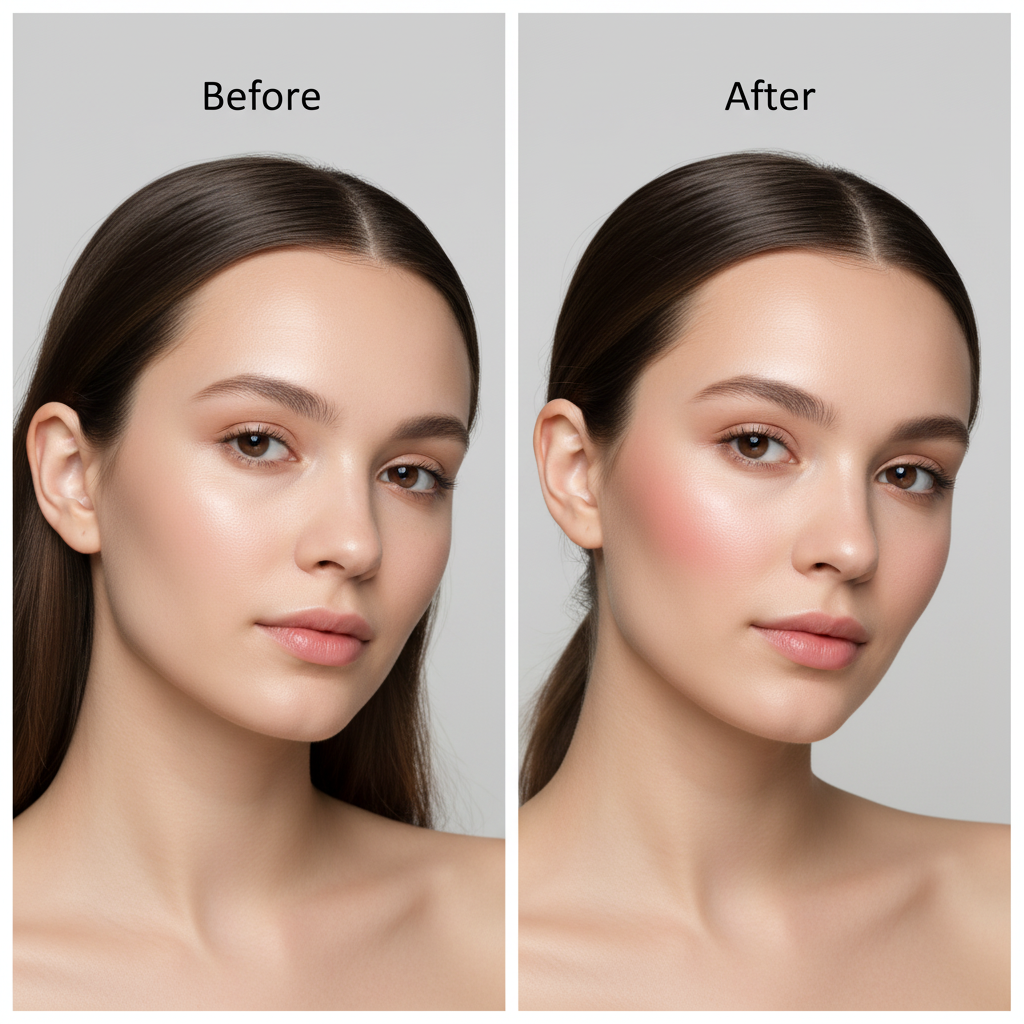 John van G Duo Blush 02 - Glam & Glow prima e dopo
