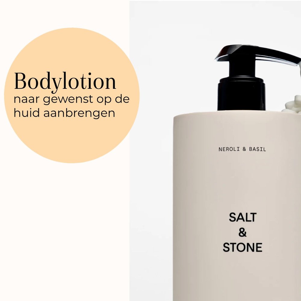 Salt & Stone Body Lotion Neroli & Basil gebruik