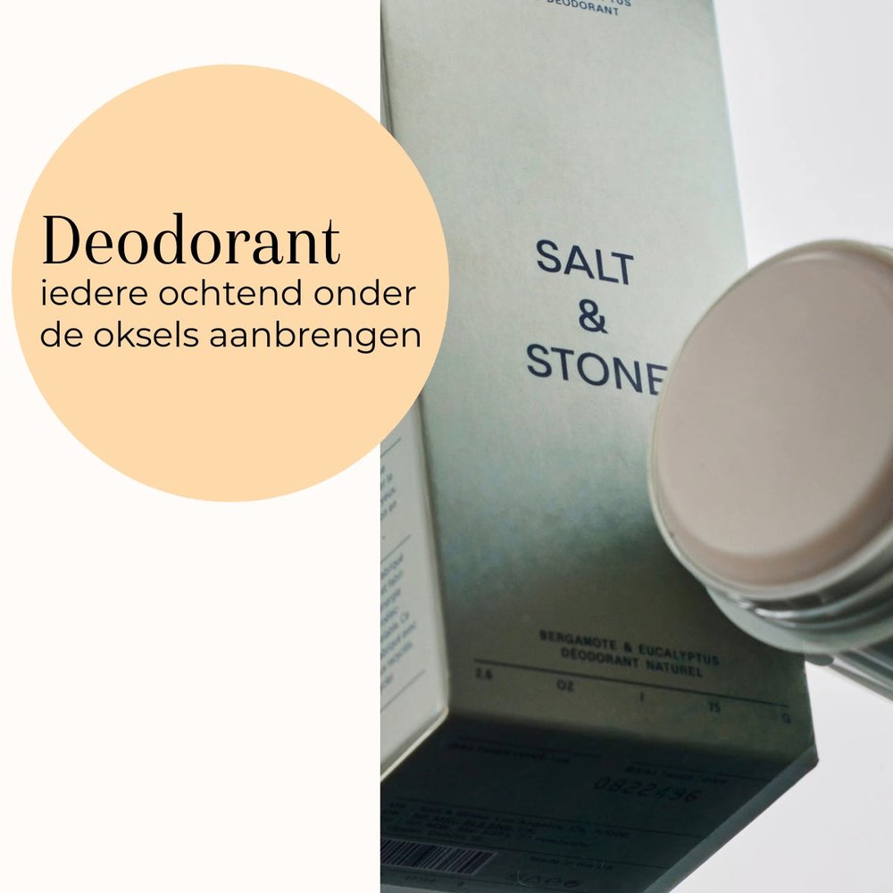 Salt & Stone Deodorant Bergamot & Hinoki Extra Strength 75gr gebruik